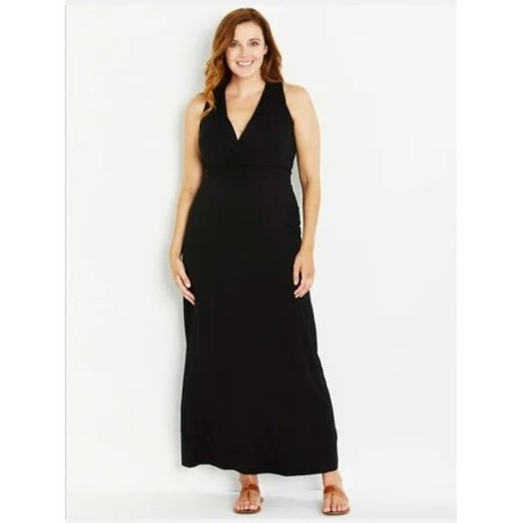 Motherhood Maternity Sleeveless Black Maxi Dress Size Small NWT - Picture 1 of 6